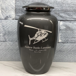 Customer Gallery - Helicopter Cremation Urn - Gunmetal Gray