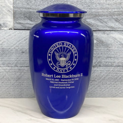 Customer Gallery - Navy Cremation Urn - Midnight Blue