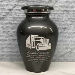 Customer Gallery - Semi Truck Keepsake Urn - Gunmetal Gray