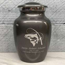 Customer Gallery - Salmon Fishing Sharing Urn - Gunmetal Gray