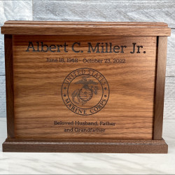 Customer Gallery - Marine Corps Cremation Urn - Signature Walnut