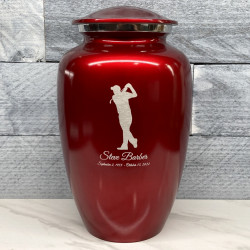 Customer Gallery - Golf Cremation Urn - Ruby Red