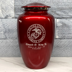 Customer Gallery - Marine Corps Cremation Urn - Ruby Red