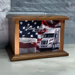 Customer Gallery - Semi Truck Cremation Urn - Prestige Walnut