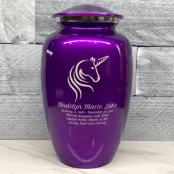Customer Gallery - Unicorn Cremation Urn - Purple Luster