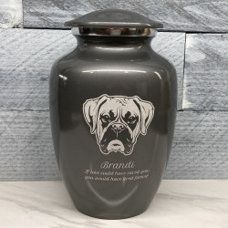 Customer Gallery - Large Boxer Dog Cremation Urn - Gunmetal Gray