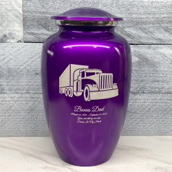 Customer Gallery - Semi Truck Cremation Urn - Purple Luster