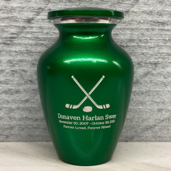 Customer Gallery - Hockey Sticks Keepsake Urn - Shamrock Green