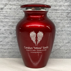 Customer Gallery - Angel Wings Keepsake Urn - Ruby Red