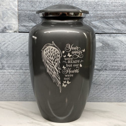 Customer Gallery - Your Wings Were Ready Cremation Urn - Gunmetal Gray