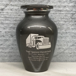 Customer Gallery - Semi Truck Keepsake Urn - Gunmetal Gray