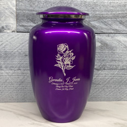 Customer Gallery - Rose Cremation Urn - Purple Luster