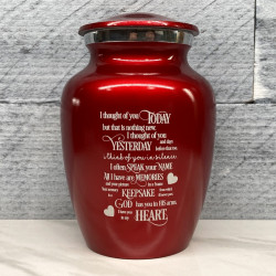 Customer Gallery - I Thought Of You Today Sharing Urn - Ruby Red