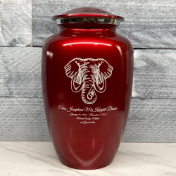 Customer Gallery - Elephant Cremation Urn - Ruby Red