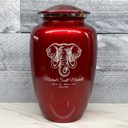 Customer Gallery - Elephant Cremation Urn - Ruby Red