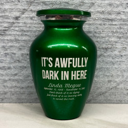 Customer Gallery - It's Awfully Dark In Here Keepsake Urn - Shamrock Green