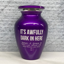 Customer Gallery - It's Awfully Dark In Here Keepsake Urn - Purple Luster