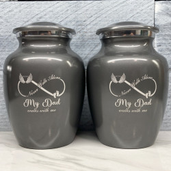 Customer Gallery - My Dad Walks With Me Sharing Urn - Gunmetal Gray