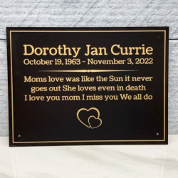 Customer Gallery - DIY Cremation Urn Plate - Black - 5.75" w x 4.25" h