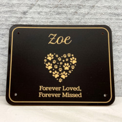 Customer Gallery - DIY Pet Cremation Urn Plate - Paw Heart - Black - 3.25" w x 2.5" h