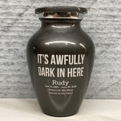 Customer Gallery - It's Awfully Dark In Here Keepsake Urn - Gunmetal Gray