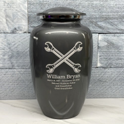 Customer Gallery - Mechanic Wrench Cremation Urn - Gunmetal Gray