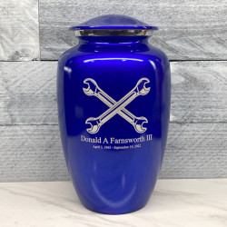 Customer Gallery - Mechanic Wrench Cremation Urn - Midnight Blue