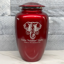 Customer Gallery - Elephant Cremation Urn - Ruby Red