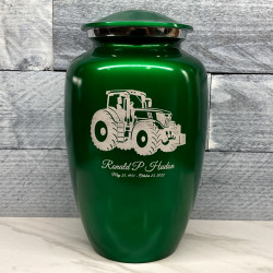 Customer Gallery - Modern Tractor Cremation Urn - Shamrock Green