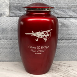 Customer Gallery - Airplane Cremation Urn - Ruby Red
