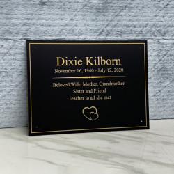 Customer Gallery - DIY Cremation Urn Plate - Black - 5.75" w x 4.25" h