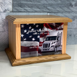 Customer Gallery - Semi Truck Cremation Urn - Prestige Oak