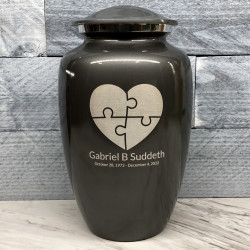 Customer Gallery - Autism Puzzle Cremation Urn - Gunmetal Gray