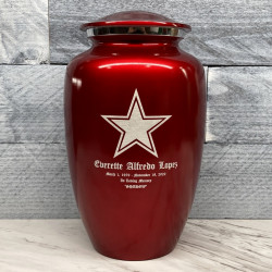 Customer Gallery - Dallas Star Cremation Urn - Ruby Red