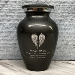 Customer Gallery - Angel Wings Keepsake Urn - Gunmetal Gray