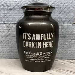 Customer Gallery - It's Awfully Dark In Here Sharing Urn - Gunmetal Gray