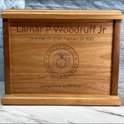 Customer Gallery - Marine Corps Cremation Urn - Signature Alder