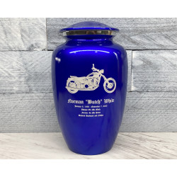 Customer Gallery - Motorcycle Cremation Urn - Midnight Blue
