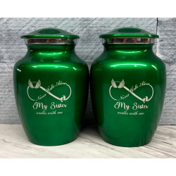 Customer Gallery - My Sister Walks With Me Sharing Urn - Shamrock Green