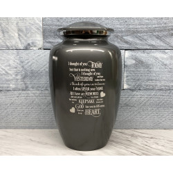 Customer Gallery - I Thought Of You Today Cremation Urn - Gunmetal Gray