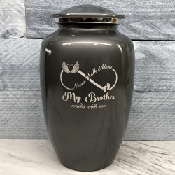 Customer Gallery - My Brother Walks With Me Cremation Urn - Gunmetal Gray