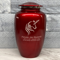 Customer Gallery - Unicorn Cremation Urn - Ruby Red