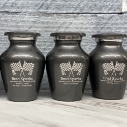 Customer Gallery - Race Checkered Flag Keepsake Urn - Gunmetal Gray