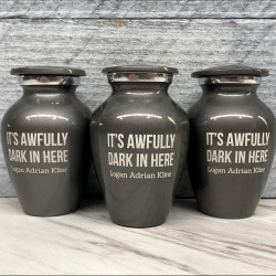 Customer Gallery - It's Awfully Dark In Here Keepsake Urn - Gunmetal Gray