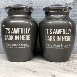 Customer Gallery - It's Awfully Dark In Here Sharing Urn - Gunmetal Gray