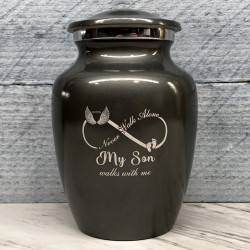 Customer Gallery - My Son Walks With Me Sharing Urn - Gunmetal Gray