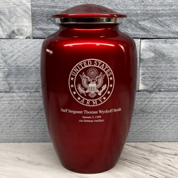 Customer Gallery - Army Cremation Urn - Ruby Red