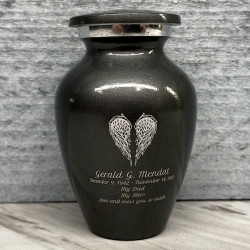 Customer Gallery - Angel Wings Keepsake Urn - Gunmetal Gray