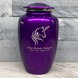 Customer Gallery - Unicorn Cremation Urn - Purple Luster
