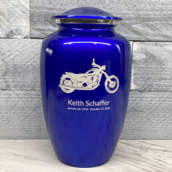 Customer Gallery - Motorcycle Cremation Urn - Midnight Blue